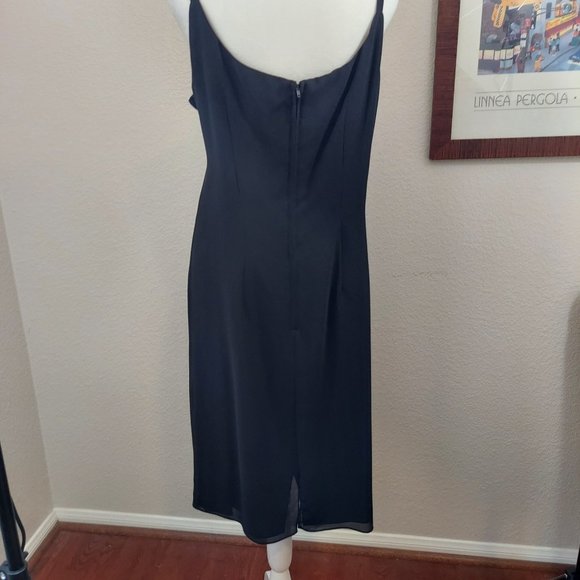 AFTER DARK Little Black Dress Sleeveless Skinny Strap SZ 16 - Picture 10 of 15